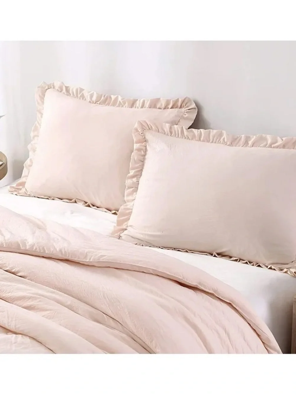 Soft Blush Ruffle king 3 piece Comforter Set